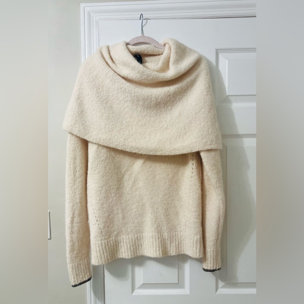 Proenza Schouler fold over textured Merino Wool/Alpaca blend sweater. - Picture 11 of 12